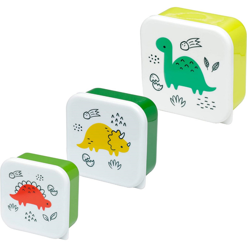 Dinosauria Jr Set of 3 Lunchbox Snack Storage, Currently priced at £6.74